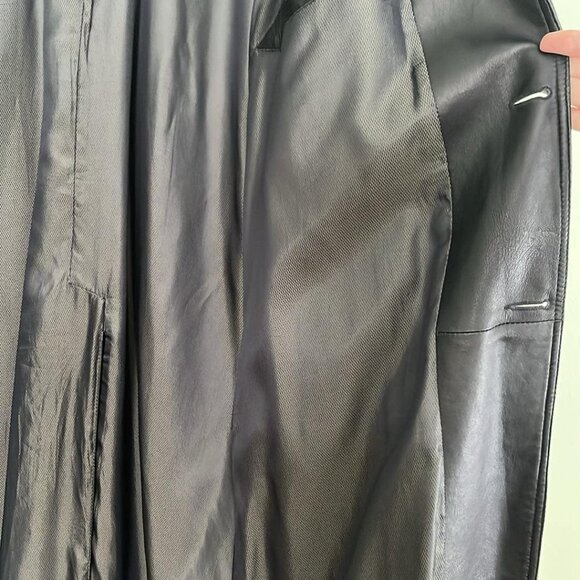 Vintage Remy Women's Sz 40 Full Length Leather Belted Trench Coat Luxury Supple - Picture 7 of 13